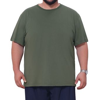 Men's Big & Tall Crew Neck T-Shirts Short Sleeves Plain Casual T-Shirt