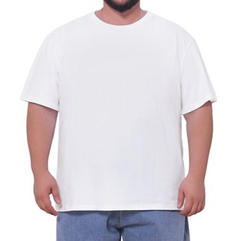 Men's Big & Tall Crew Neck T-Shirts Short Sleeves Plain Casual T-Shirt