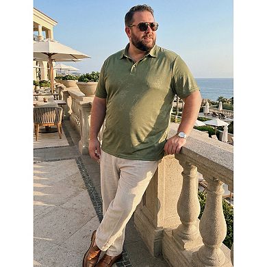 Men's Big & Tall Leaf Printed Polo Shirts Summer Breathable Short Sleeve Golf Shirt