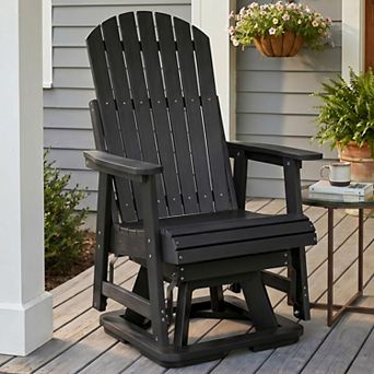 HIPS Swivel Patio Glider, Poly Lumber Weather Resistant Outdoor Chair