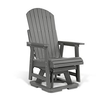HIPS Swivel Patio Glider, Poly Lumber Weather Resistant Outdoor Chair