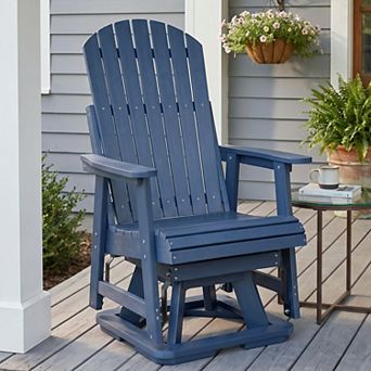 HIPS Swivel Patio Glider, Poly Lumber Weather Resistant Outdoor Chair