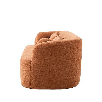 Whisen Chenille Boneless Couch, No Assembly Curved Cloud Couch with Pillows