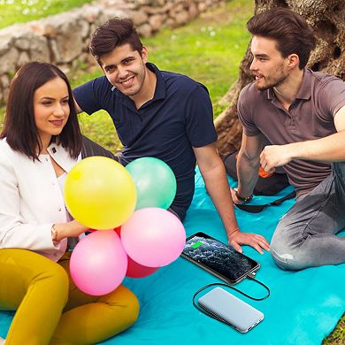 10000mAh Power Bank with Dual Cable for iOS & Android