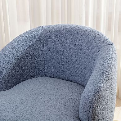 GOODSILO Comfortable Swivel Accent Armchair with Teddy Fabric Upholstery