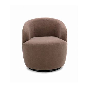 GOODSILO Comfortable Swivel Accent Armchair with Teddy Fabric Upholstery