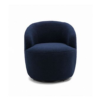 GOODSILO Comfortable Swivel Accent Armchair with Teddy Fabric Upholstery