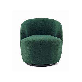GOODSILO Comfortable Swivel Accent Armchair with Teddy Fabric Upholstery