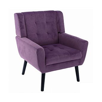 GOODSILO Modern Soft Velvet Accent Chair with Ergonomic Design for Home Decor