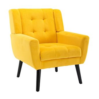 GOODSILO Modern Soft Velvet Accent Chair with Ergonomic Design for Home Decor