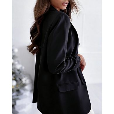 Womens Casual Blazers Open Front Long Sleeve Business Work Office Suit Jackets Blazer