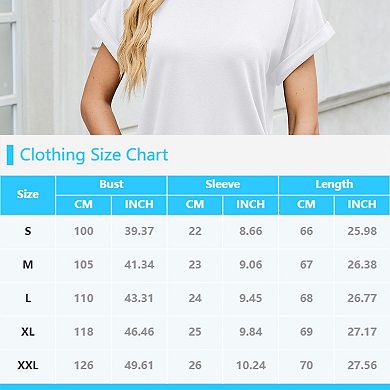 Women Casual T-Shirt Short Sleeve Tops Crew Neck Summer Outfits Basic Tee