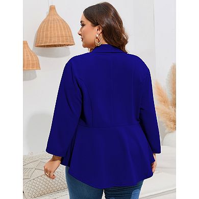 Blazers for Plus Size Women One Button Long Sleeve Business Jacket