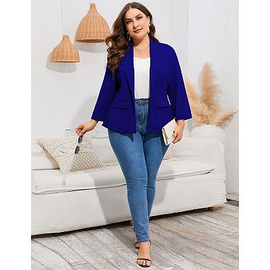 Blazers for Plus Size Women One Button Long Sleeve Business Jacket