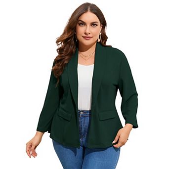 Blazers for Plus Size Women One Button Long Sleeve Business Jacket