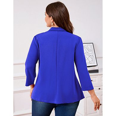 Blazers for Plus Size Women One Button Long Sleeve Business Jacket