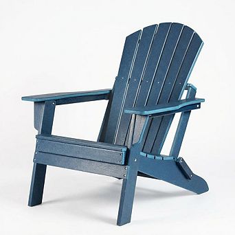 Oversized Folding Adirondack Chair, HDPE Weather-Resistant Outdoor Chair for Patio, Porch