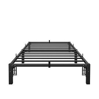 Heavy Duty Black Metal Bed Frame, Low Profile Platform Bed with Sturdy Mattress Foundation