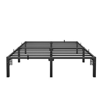 Heavy Duty Black Metal Bed Frame, Low Profile Platform Bed with Sturdy Mattress Foundation