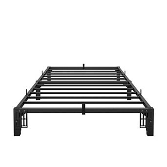 Heavy Duty Black Metal Bed Frame, Low Profile Platform Bed with Sturdy Mattress Foundation