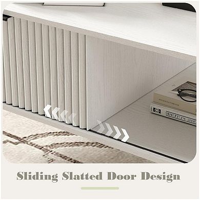 41.34 Inches 2-Tier Modern Coffee Table, Wooden Rectangle Coffee Table