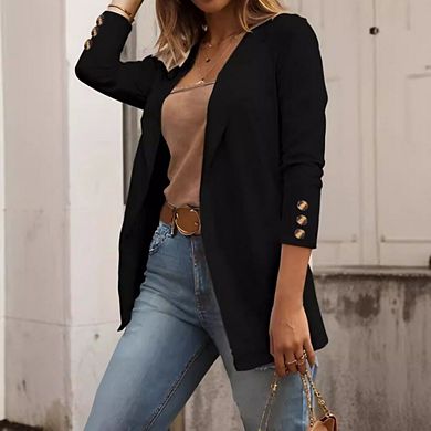 Womens Casual Dressy Long Sleeve Blazers Blazer Work Office Lapel Open Front Blazer Jacket