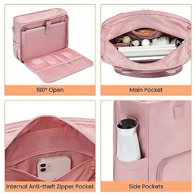 Work Tote Bag, with Insulated Lunch Compartment, Premium Polyester Work Bag for Teachers, Business