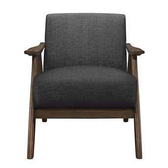 Modern Home Furniture Fabric Upholstered 1 pc Accent Chair Walnut Finish Wood Cushion Back and Seat