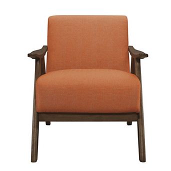 Modern Home Furniture Fabric Upholstered 1 pc Accent Chair Walnut Finish Wood Cushion Back and Seat