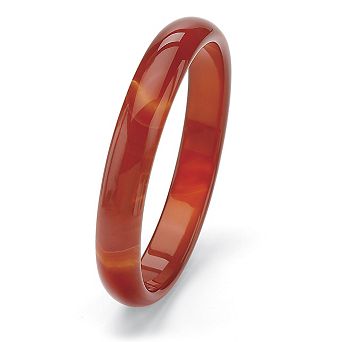 PalmBeach Jewelry Genuine Red Agate Bangle Bracelet 8.5"