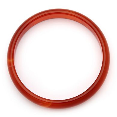 PalmBeach Jewelry Genuine Red Agate Bangle Bracelet 8.5"