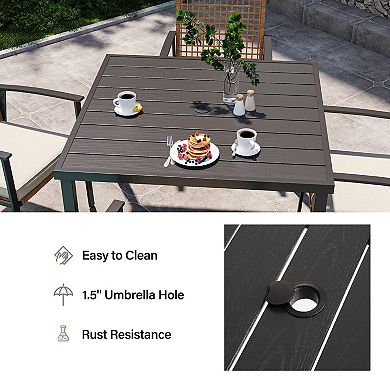 5 Pieces Outdoor Patio Dining Set Wicker Patio Furniture Set with Soft Cushion