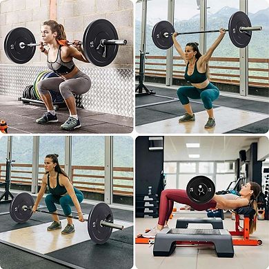 10-45LB Weight Plates Sets of 2, Premium Rubber Bumper Plates for Strength Training