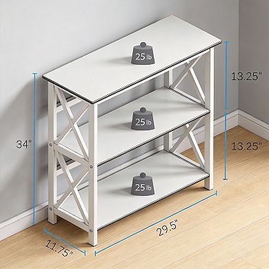 Wooden 3-Tier Open Shelf Bookcase