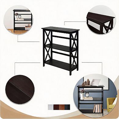 Wooden 3-Tier Open Shelf Bookcase