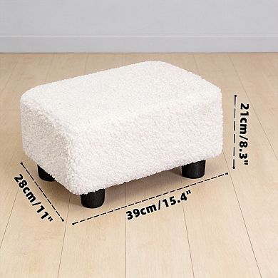 Small Ottoman Footstool With Legs Under Desk Footrest Living Room