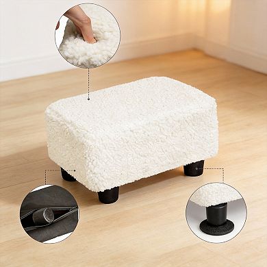 Small Ottoman Footstool With Legs Under Desk Footrest Living Room