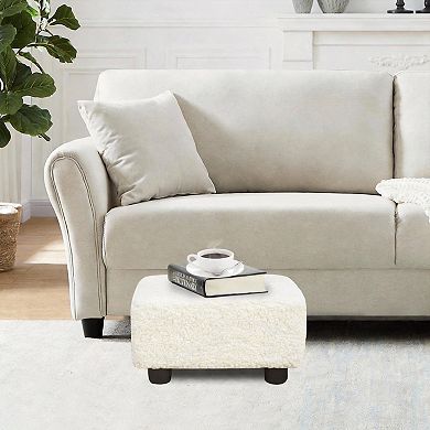 Small Ottoman Footstool With Legs Under Desk Footrest Living Room