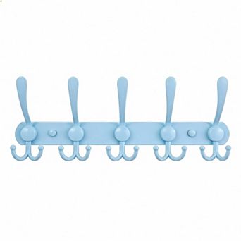 16" Wall Coat Rack 5 Tri-Hook Stainless Rail for Mudroom Bath