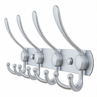 16" Wall Coat Rack 5 Tri-Hook Stainless Rail for Mudroom Bath