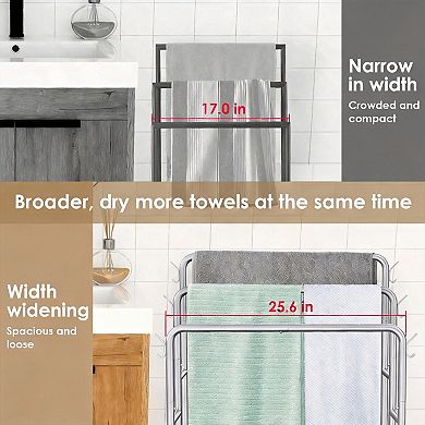 40" 3-Tier Towel Rack with Basket & Hook