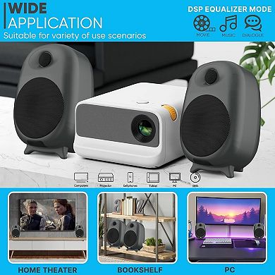 60W Bluetooth Bookshelf Monitor Speakers - Hi-Fi Sound, Optical RCA Input