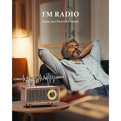 Compact Retro Bluetooth Speaker, Bluetooth 5.1 Wireless Connection