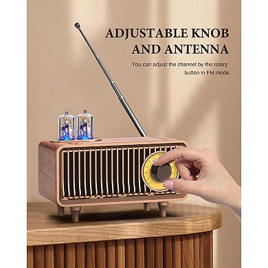 Compact Retro Bluetooth Speaker, Bluetooth 5.1 Wireless Connection