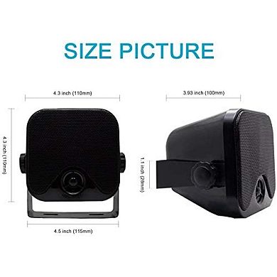 4 Inches Heavy Duty Waterproof Boat Marine Box Outdoor Speakers Surface Mounted for Skid Steer