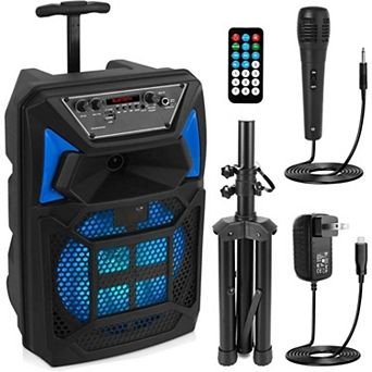400W Bluetooth Karaoke PA Portable Speaker with 8" Subwoofer & 1" Tweeter, 200W RMS