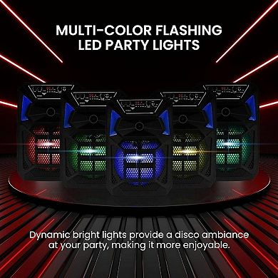 400W Bluetooth Karaoke PA Portable Speaker with 8" Subwoofer & 1" Tweeter, 200W RMS