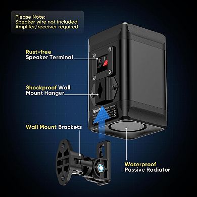 All-Weather Outdoor Speakers: Rust-Proof, Waterproof, High Bass, Easy Installation