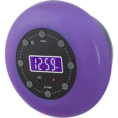 Shower Clock Radio, PLL FM Radio, Bluetooth with Hand-Free Function, LCD Display