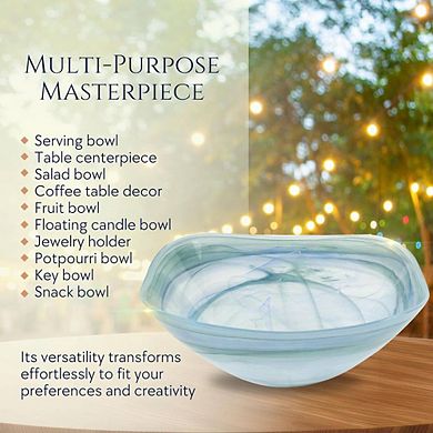 Alabaster Glass Centerpiece Decorative Bowl